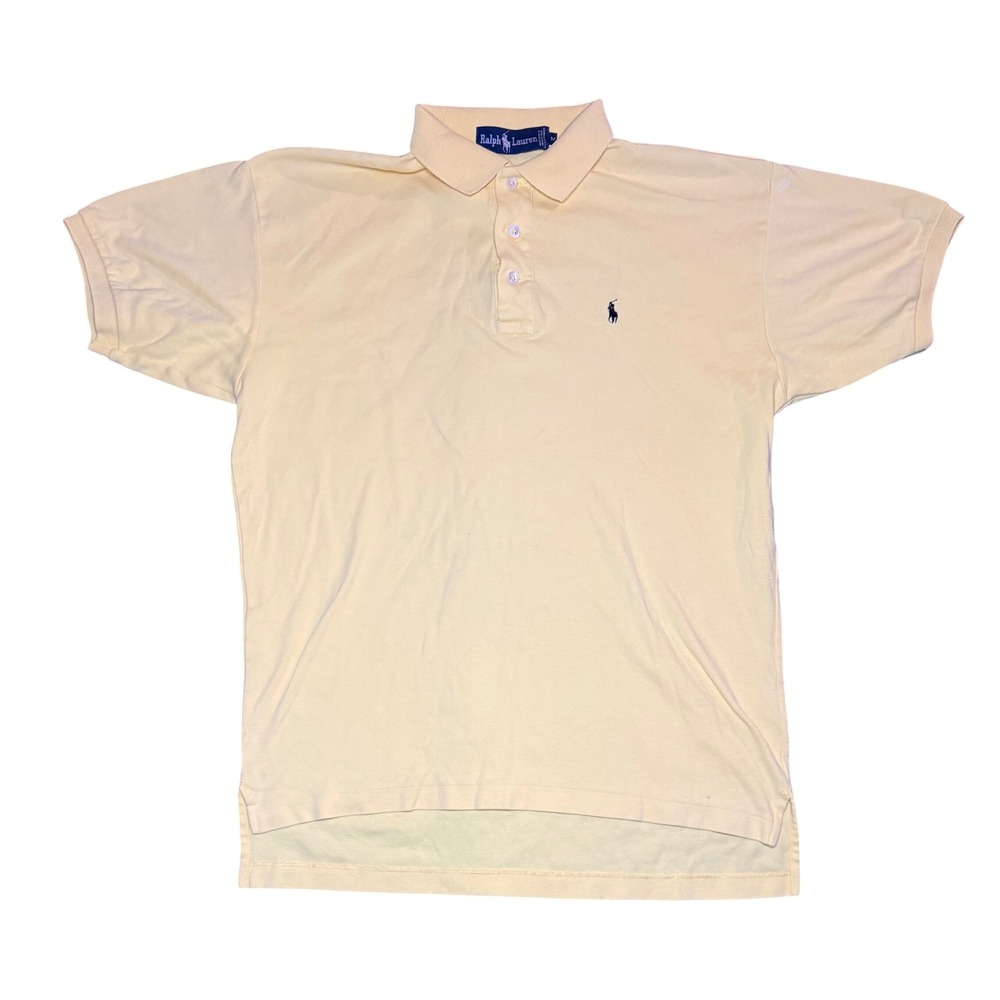 Ralph Lauren Classic Fit Polo Shirt Mens Medium Yellow Short Sleeve Pony Logo